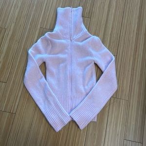 Super cozy light pink turtleneck zipper sweater - H&M size 4